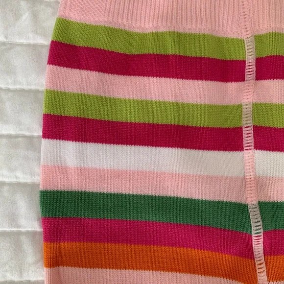 Gymboree Striped Tights Stretchy Pull On Pink Green Orange White Girls M/L - Picture 9 of 12